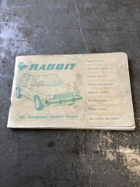 1981 MK1 Rabbit Owner's Manual