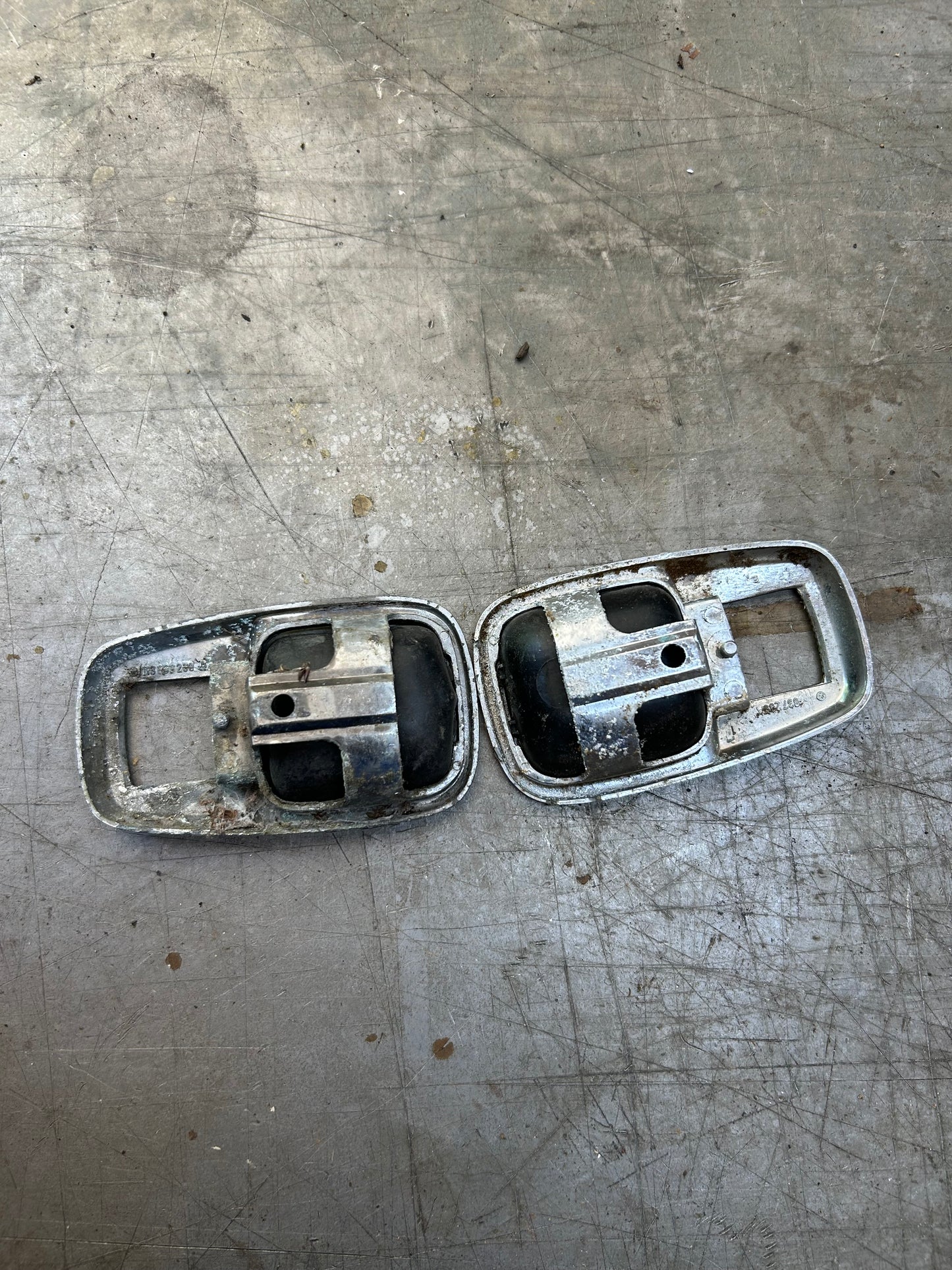 1967-70 Type 1 Beetle Interior Door Handle Trim Pair Chrome