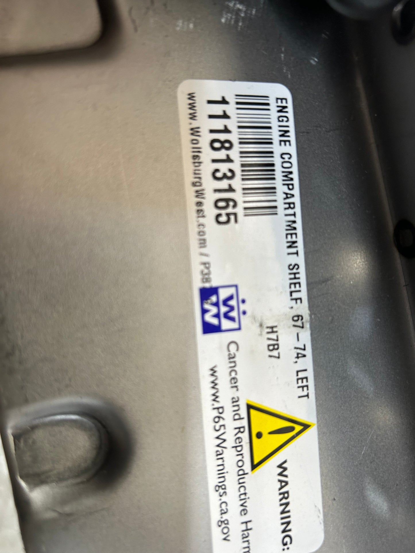 New 1967-74 Type 1 Beetle Left Engine Bay Shelf